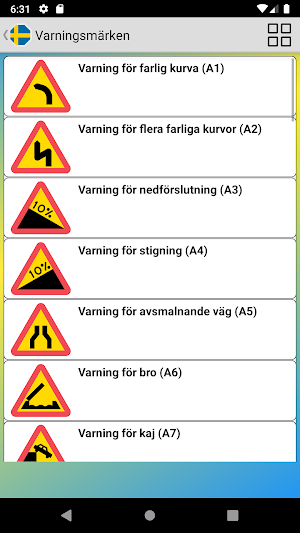 Sverige vägskyltar Screenshot 3