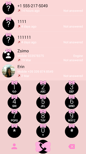 Dialer Ribbon Pink Pastel Theme Screenshot 1