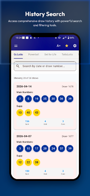 Ai Powerball & Oz Lotto Screenshot 1