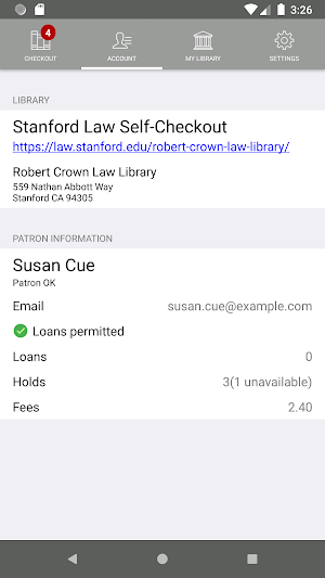 Stanford Law Self-Checkout Screenshot 2
