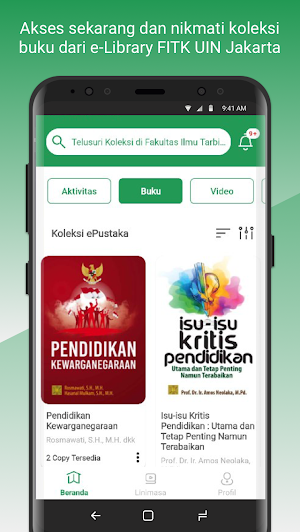 e-Library FITK UIN Jakarta Screenshot 1