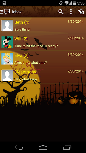 Handcent 6 Bewitched Halloween Screenshot 0