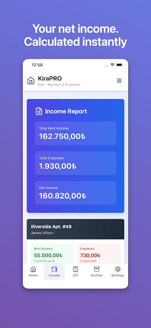 KiraPRO - Manage Rent Income Screenshot 1