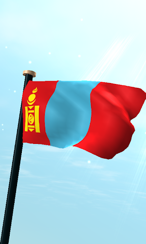 Mongolia Flag 3D Wallpaper Screenshot 0