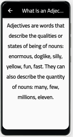 example of adjective Screenshot 0