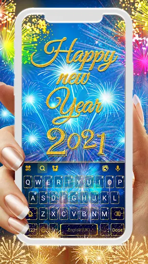 New Year Firework Keyboard Background Screenshot 0