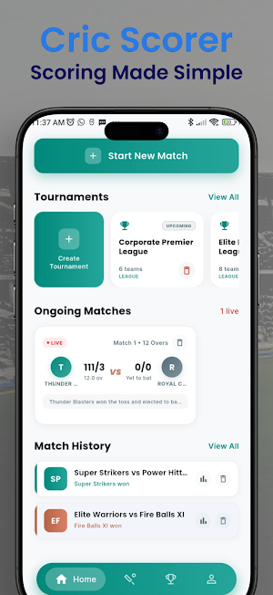 Cricket Scorer Pro - Live Screenshot 0
