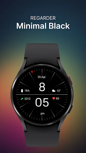 Minimal Black Watch Face Screenshot 0