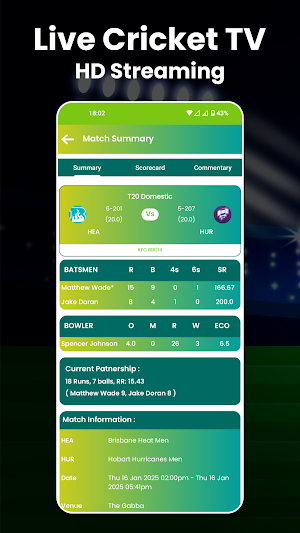 Live Cricket TV HD Streaming Screenshot 2