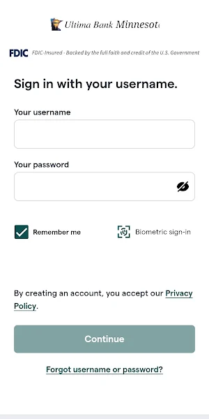 Ultima Bank Mobile Screenshot 0