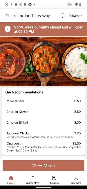 Di-lara Indian Takeaway Screenshot 1