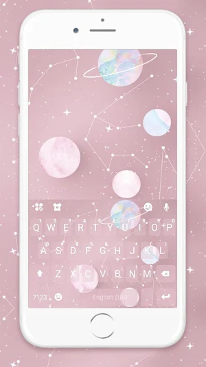Pink Planets Keyboard Theme Screenshot 0