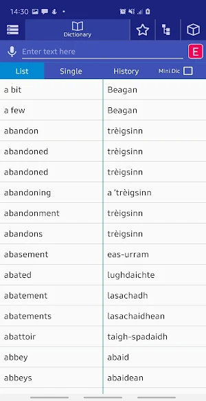 Scots Gaelic Dictionary Screenshot 0