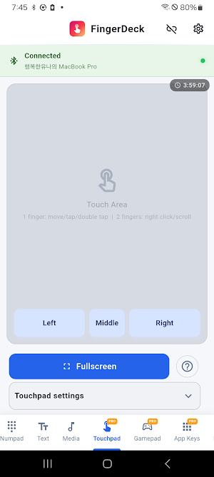 FingerDeck - BT PC Controller Screenshot 0