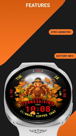 Thanksgiving Watch Face 119 Screenshot 2