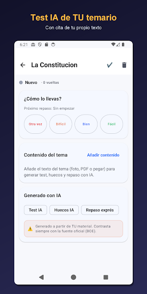 Opositor IA: Study & AI Quiz Screenshot 1