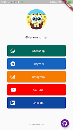 LinkTree clone - Flutter UI demo Screenshot 1
