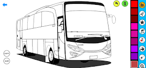 Bus Coloring Page Screenshot 0