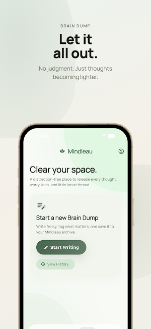 Mindleau: Brain Dump & Journal Screenshot 1