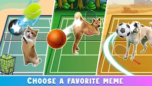 Cat Play Tennis: Meme Sport Screenshot 0