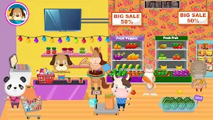 Pretend Pet Supermarket: Town Animal Mall Shopping Screenshot 0