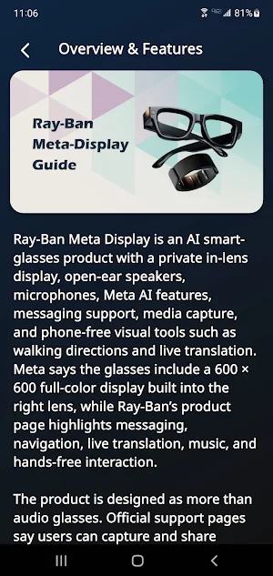 Ray-Ban Meta-Display Guide Screenshot 2