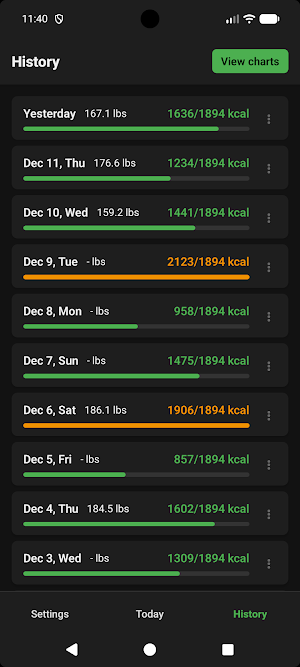 Simple Calories Screenshot 1