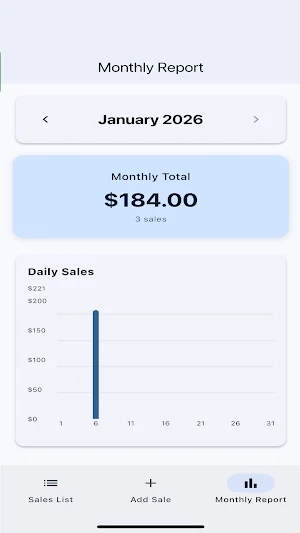 Daily Sales Tracker Screenshot 1