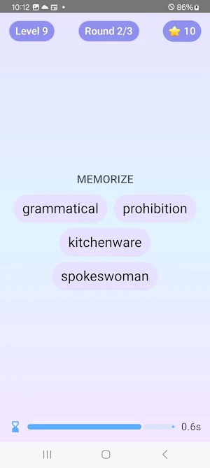 Word Memory Game: Word Tap Screenshot 1