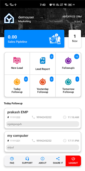 Myoffice CRM Marketing Screenshot 2