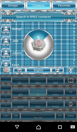 White Roses Go Keyboard theme Screenshot 1