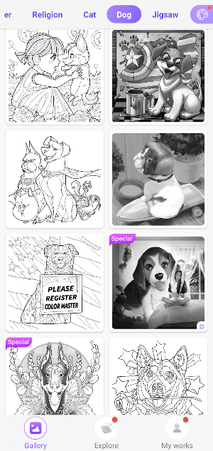 Dog Paint : Color by Number Screenshot 3