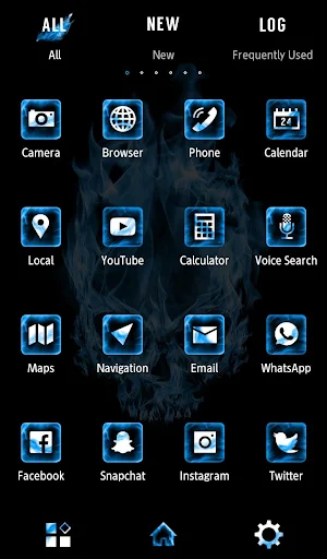 Blue Flame Skull Theme Screenshot 2
