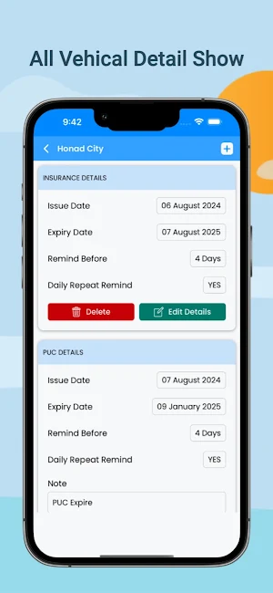 PUC Reminder -Vehical Reminder Screenshot 3