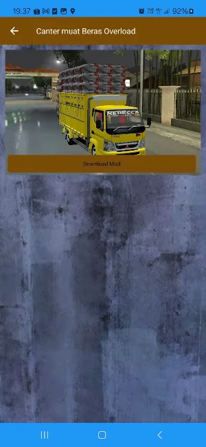 Mod Bussid Truck Beras Gayor Screenshot 3