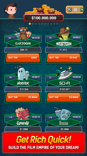 Idle Film Empire: Clicker Manager Tycoon Free Game Screenshot 1