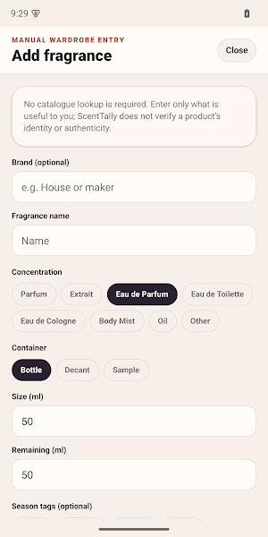 ScentTally: Fragrance Log Screenshot 1