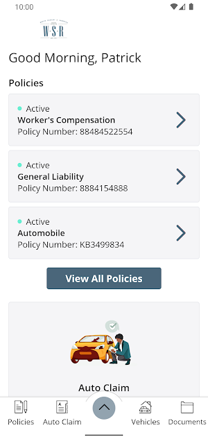 WSR Insurance Services Online Screenshot 1