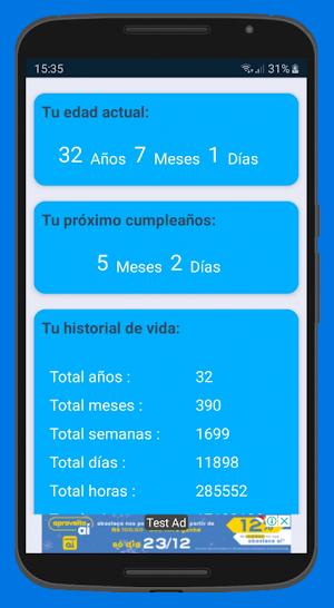 Calculadora de edad Screenshot 1