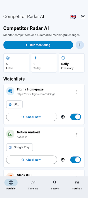 Competitor Radar AI Screenshot 0