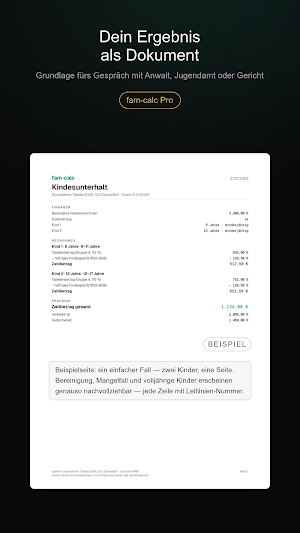 fam-calc Unterhaltsrechner Screenshot 2