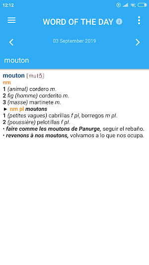 VOX French<>Spanish Dictionary Screenshot 3