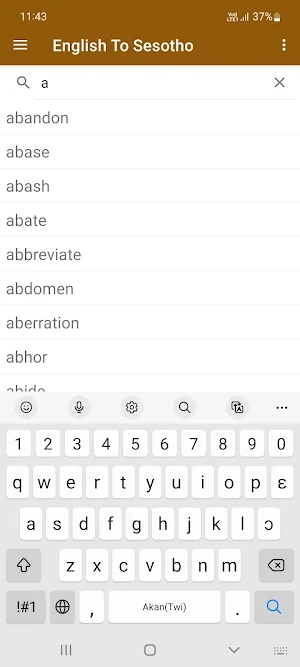 English To Sesotho Dictionary Screenshot 0