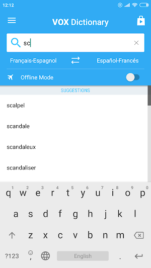 VOX French<>Spanish Dictionary Screenshot 1