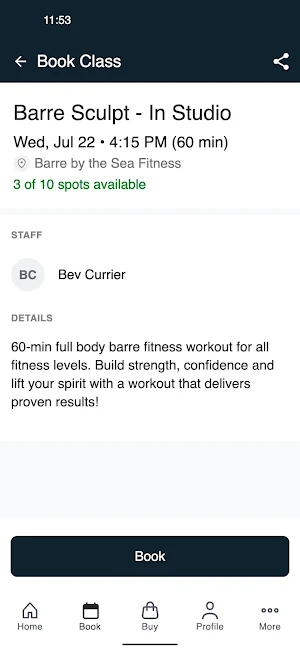 Barre by the Sea Fitness Screenshot 2