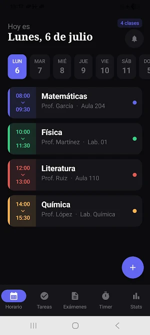Horario de estudio y agenda Screenshot 0