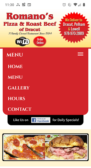 Romano's Pizza and Roast Beef of Dracut Screenshot 1