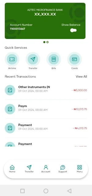 AztecMFBank Mobile Screenshot 2