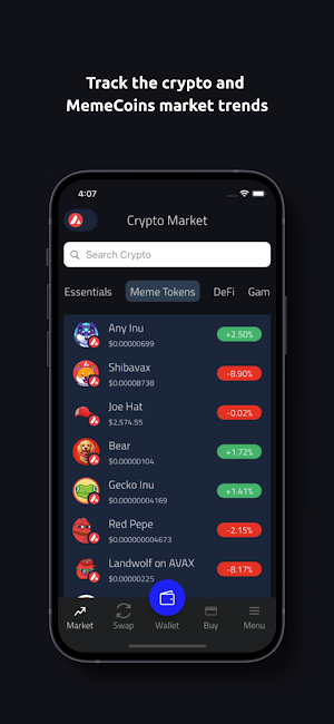 Avalanche Meme Wallet by Verso Screenshot 1