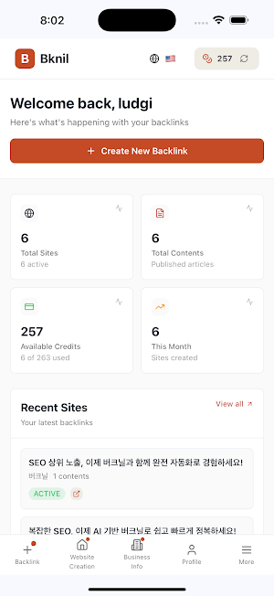 Bknil SEO : Backlink Builder Screenshot 1